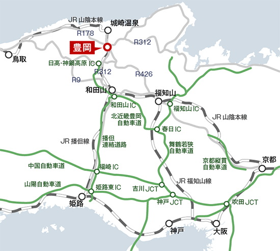 豊岡〜京阪神間の地図